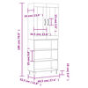 vidaXL Hoge kast 69,5x34x180 cm bewerkt hout betongrijs