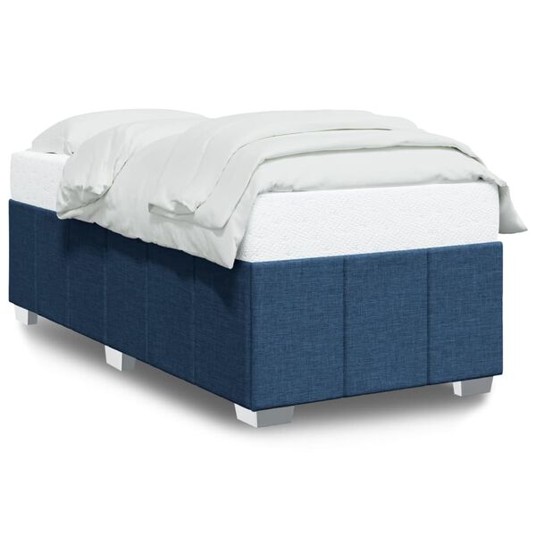 vidaXL Bedframe zonder matras 90x200 cm stof blauw
