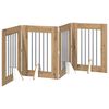 vidaXL Opvouwbaar hondenhek met standaards 4 pcs Artisanaal eiken