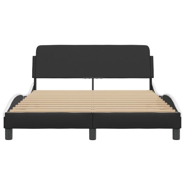 vidaXL Bedframe "Dover" kunstleer zwart en wit 140x200 cm
