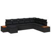 vidaXL Tuin Sofa Set met kussen 8 pcs Zwart Poly Rattan