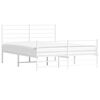 vidaXL Bedframe met hoofd- en voeteneinde metaal wit 140x190 cm