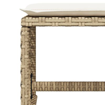 vidaXL Tuinkrukken 4 st met kussens 41x41x36 cm poly rattan beige