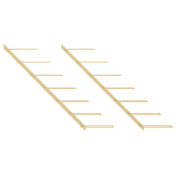 vidaXL Wijnrekken 2 st voor 7 flessen wandmontage metaal goudkleurig