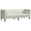 vidaXL Driezitsbank Chesterfield-stijl met bolsters fluweel cr&egrave;mekleur