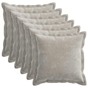 vidaXL Kussensloop 6 pcs HOUTEN Lichtgrijs 50 x 50 cm Chenille Stof