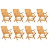 vidaXL Opklapbare stoelen, 8 stuks, 61x67x90 cm, massief teakhout