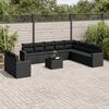 vidaXL 11-delige Loungeset met kussens poly rattan zwart