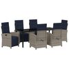 vidaXL Tuin eettafelset 7 st Grijs poly rattan