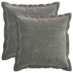 vidaXL Kussensloop 2 pcs HOUTEN Donkergrijs 50 x 50 cm Chenille Stof
