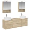 vidaXL Badkamermeubelset 5 st Sonoma Eiken Bewerkt hout en glas