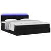 vidaXL Ottoman bed met matrassen en LED's 200x200cm stof zwart