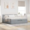 vidaXL Ottoman bed met matras en LED's 160x200 cm stof lichtgrijs