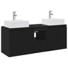vidaXL Badkamerkastenset 3 st Zwart 129 x 41 x 79,5 cm Bewerkt hout