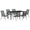 vidaXL Tuin eettafelset 7 pcs Zwart Gepoedercoat staal