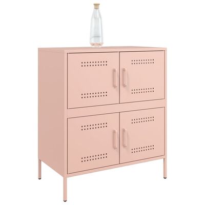 vidaXL Dressoir 68x39x79 cm staal roze