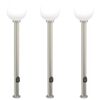 vidaXL Bolderverlichting met stopcontact 3 stuks 120 cm RVS IP44