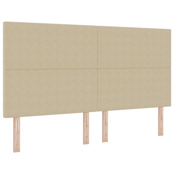 vidaXL LED Hoofdbord met LED-striplichten Grijs groen 180 cm Polyester