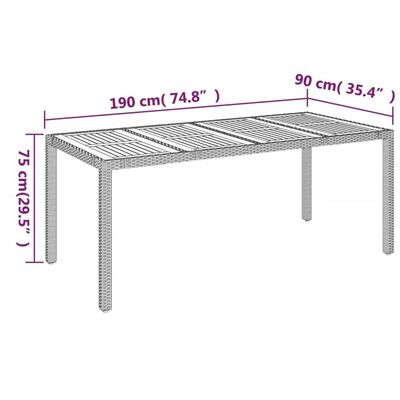 vidaXL 9-delige Tuinset met kussens poly rattan grijs