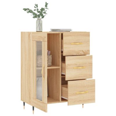 vidaXL Dressoir 69,5x34x90 cm bewerkt hout sonoma eikenkleurig