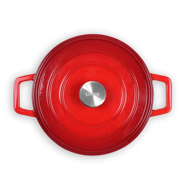 Livoo Braadpan rond 4 L 24 cm rood