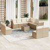 vidaXL 12-delige Loungeset met kussens poly rattan beige