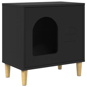 vidaXL Kattenhuis Zwart 51 x 30 x 52 cm Bewerkt hout