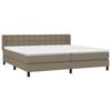 vidaXL Boxspring met matras stof taupe 200x200 cm