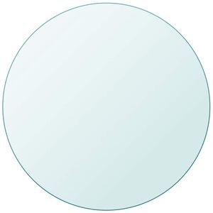 vidaXL Tafelblad van gehard glas 80 cm rond
