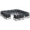 vidaXL Tuinbankenset 13 st Zwart Aluminium