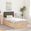 vidaXL Bedframe met Gevoerd Hoofdgedeelte Taupe 90 x 190 cm