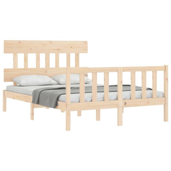 vidaXL Bedframe zonder matras massief grenenhout 140x190 cm