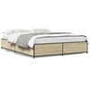 vidaXL Bedframe bewerkt hout metaal sonoma eikenkleurig 120x190 cm