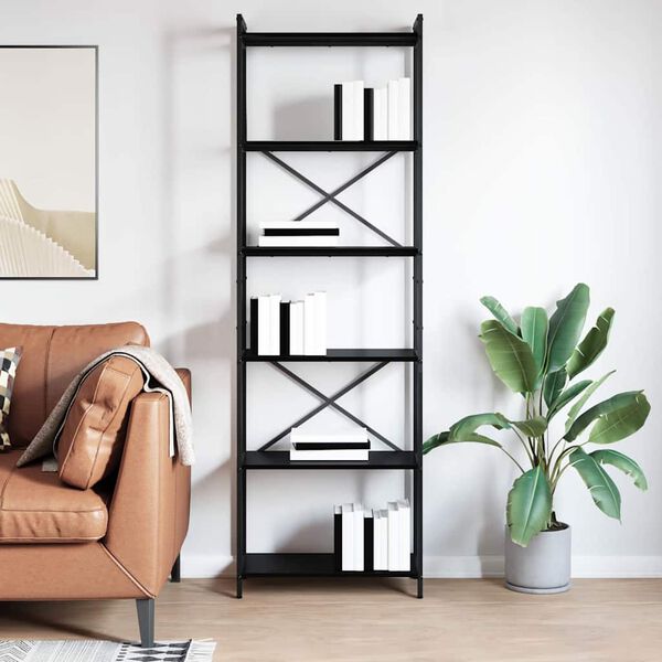 vidaXL Boekenkast Zwart Eiken 40 x 30 x 85 cm Bewerkt hout