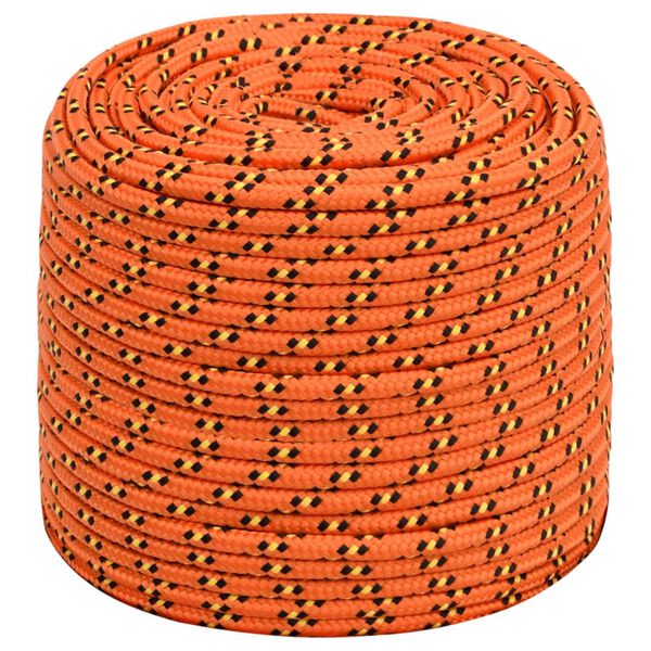 vidaXL Boottouw 10 mm 100 m polypropyleen oranje