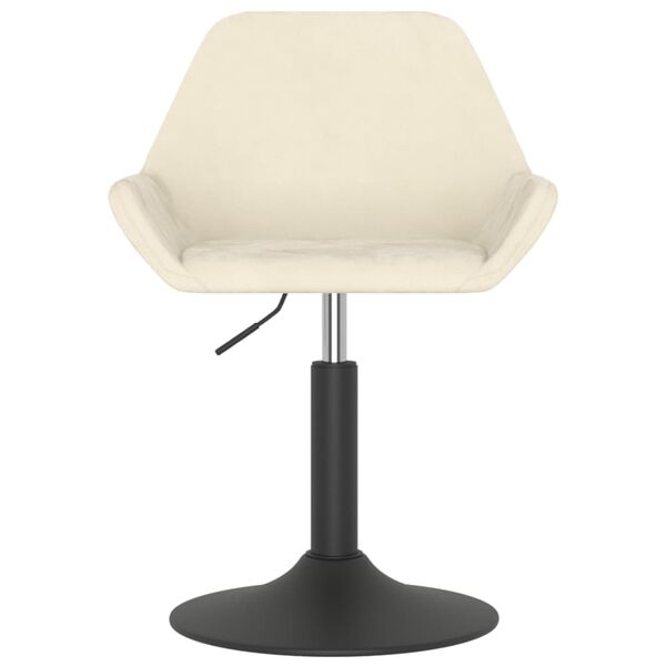 vidaXL Barkruk fluweel cr&egrave;mekleurig