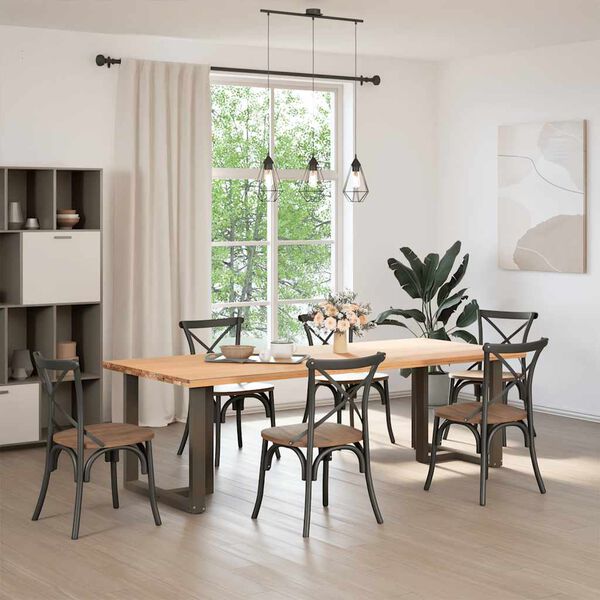 vidaXL Eettafelpoten 2 st T-vormig 70x35x(72-73) cm staal naturel