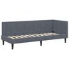 vidaXL Hoekbedframe met hoofdeinde Donkergrijs 80 cm x 200 cm Fluweel