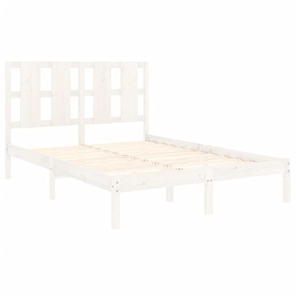 vidaXL Bedframe zonder matras massief grenenhout wit 120x200 cm