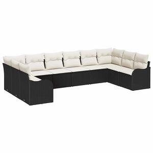 vidaXL Tuin Sofa Set Zwart 344 x 177,5 x 85 cm poly rattan