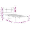 vidaXL Bedframe met hoofdbord metaal wit 107x203 cm
