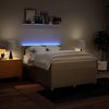 vidaXL Boxspring met matras stof cr&egrave;mekleurig 140x190 cm