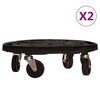 vidaXL Plantentrolleys met wielen 2 st 275 kg diameter 40 cm zwart