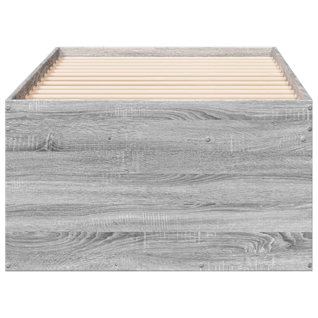 vidaXL Slaapbank met lades zonder matras 75x190 cm grijs sonoma eiken