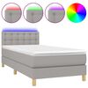 vidaXL Boxspring met matras en LED stof lichtgrijs 80x200 cm