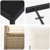 vidaXL Tuin Eetset met kussen 5 pcs Beige Poly riet