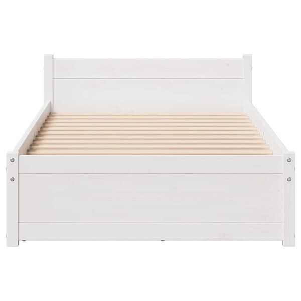 vidaXL Bedframe zonder matras massief grenenhout wit 90x200 cm