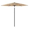 vidaXL Parasol met LED's en stalen paal 268x268x226 cm bruin