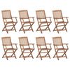 vidaXL Opklapbare stoelen, 8 stuks, van massief acaciahout
