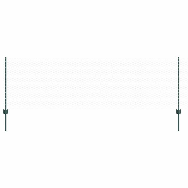 vidaXL Hek met Paal Groen 0,8 x 10 m Staal en PVC